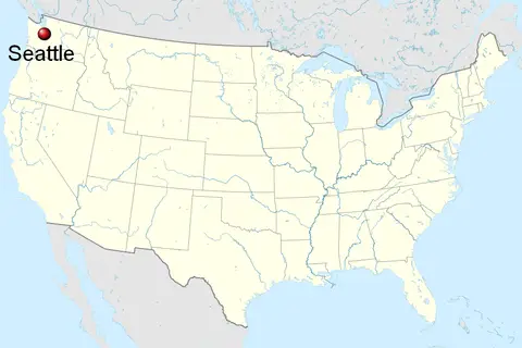 Map: Seattle on the Map of the United States