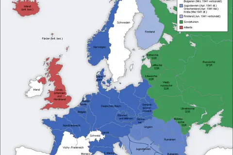 Map: Second World War Europe 1941 Map de