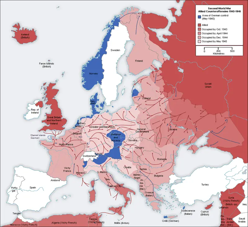 Map: Second World War Europe 19431945 Map En