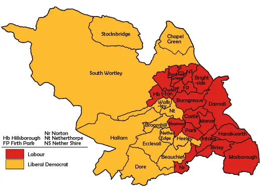 Map: Sheffield Uk Local Election 2003 Map