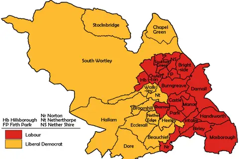 Map: Sheffield Uk Local Election 2003 Map