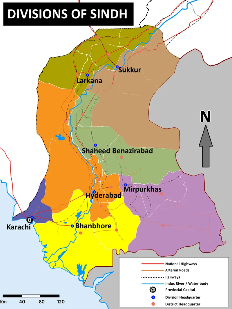 Map: Sindhdivisions Map