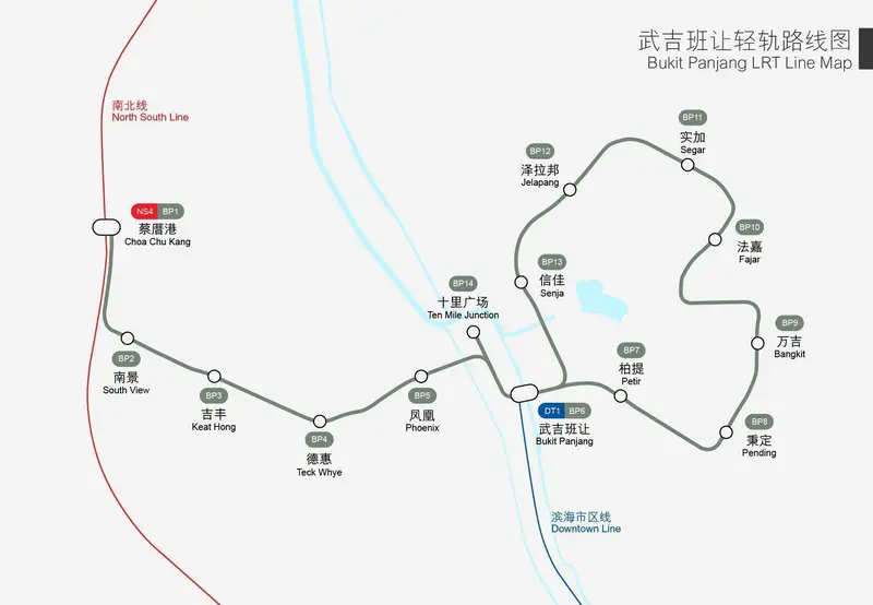 Map: Singapore Bukit Panjang Lrt Line Map