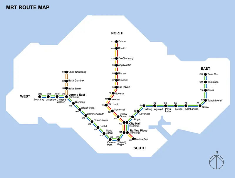 Map: Singapore Old MRT Map