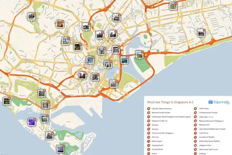Map: Singapore Printable Tourist Attractions Map