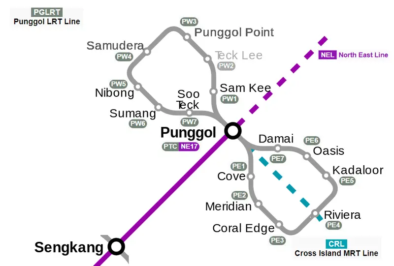 Map: Singapore Punggol Lrt Map