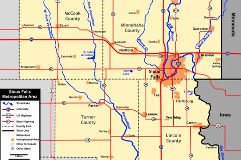 Map: Sioux Falls Metropolitan Area Map 1