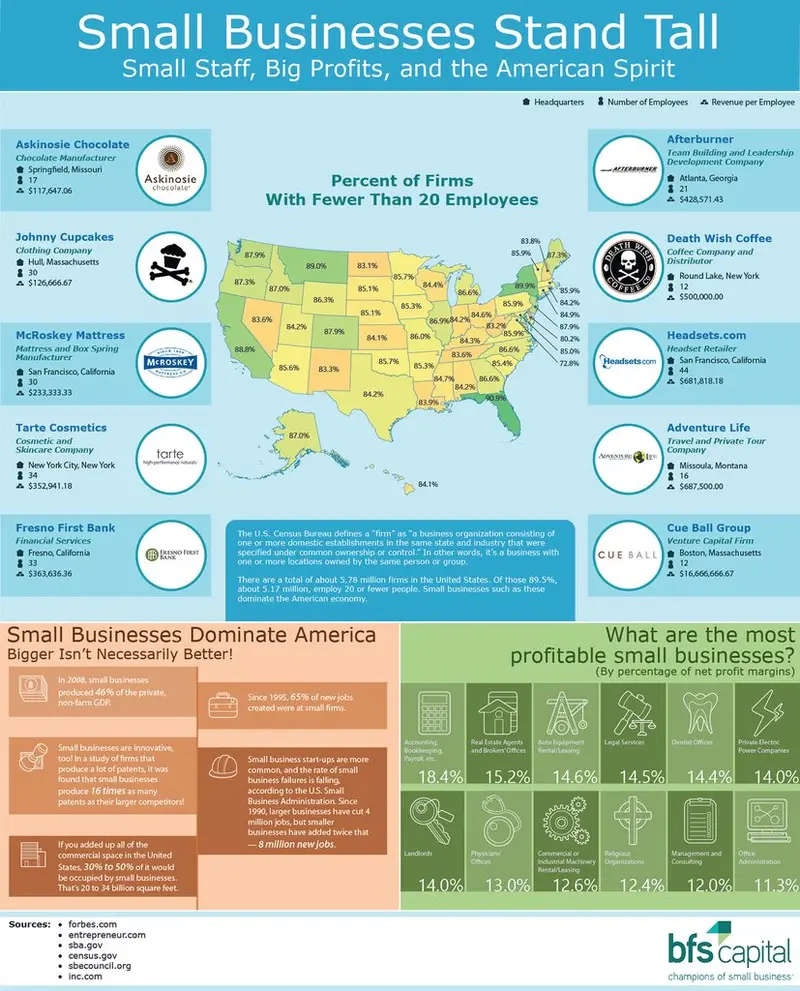 Map: Small Businesses Stand Tall: Small Staff, Big Profits