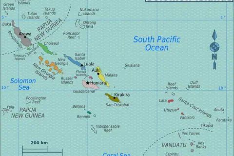 Map: Solomon Islands Regions Map
