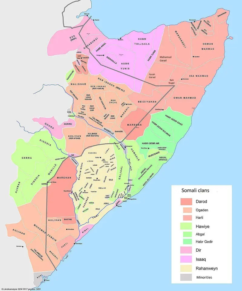 Map: Somali Clan Map 1