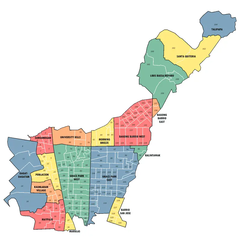 Map: South Caloocan Barangay Map with Area Names
