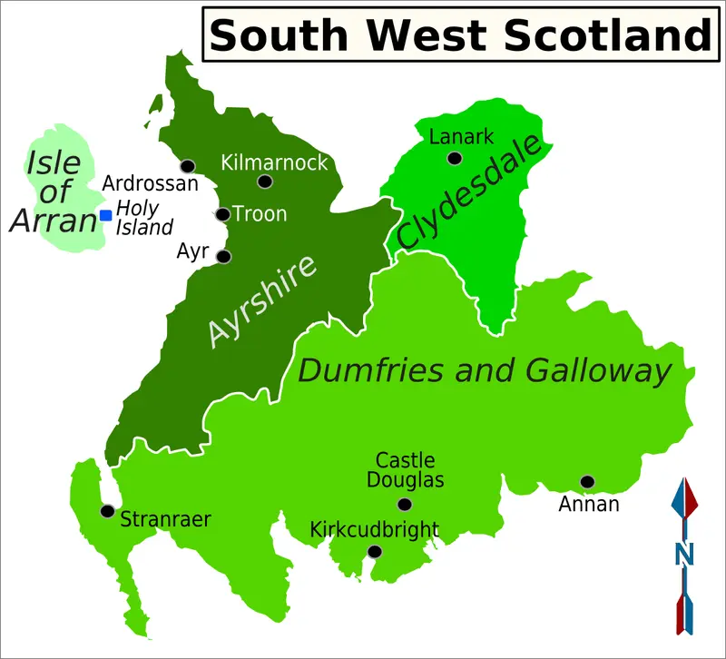 Map: South West Scotland Map