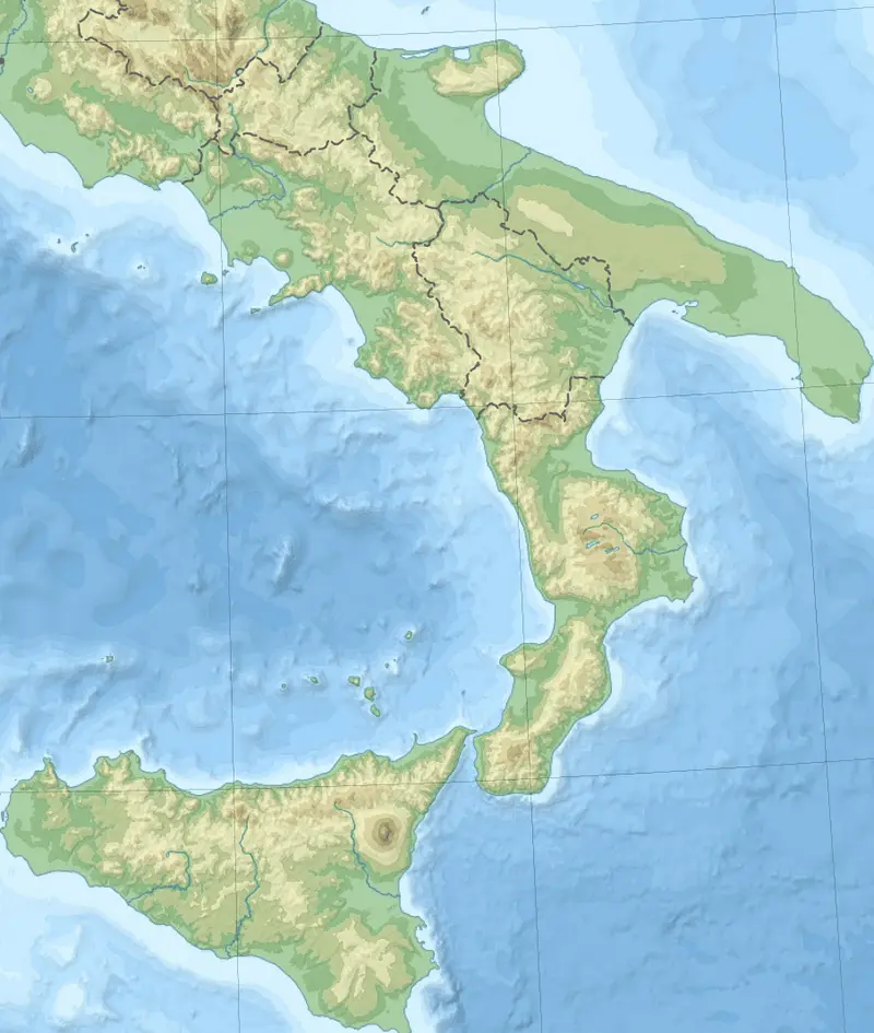 Map: Southern Italy Topographic Mapblank