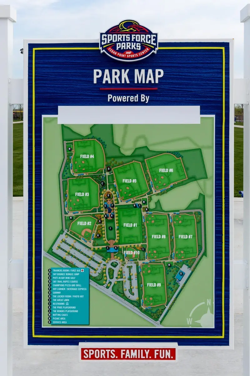 Map: Sports Force Parks at Cedar Point Sports Center Map 33495500403