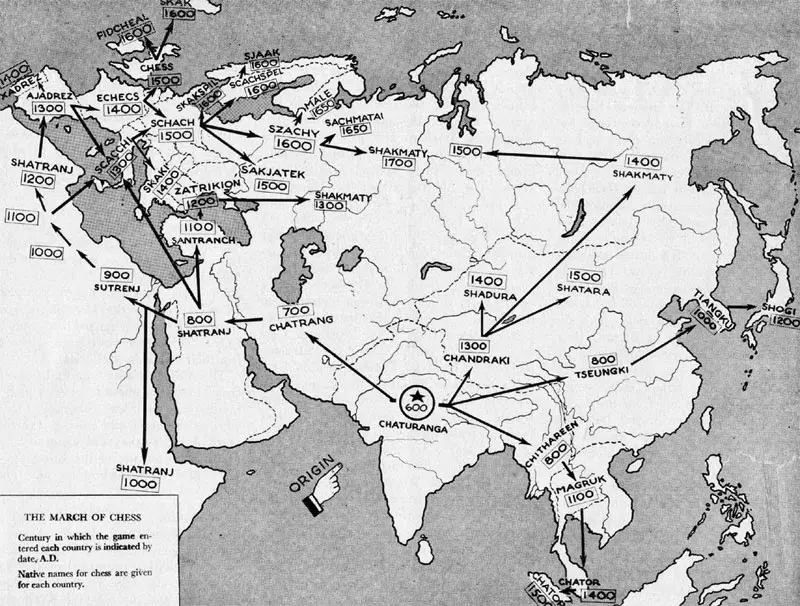 Map: Spread of chess