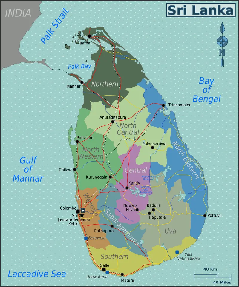 Map: Sri Lanka Regions Map
