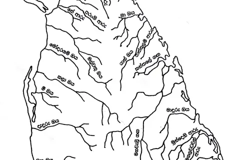 Map: Sri Lanka River Map Sinahla