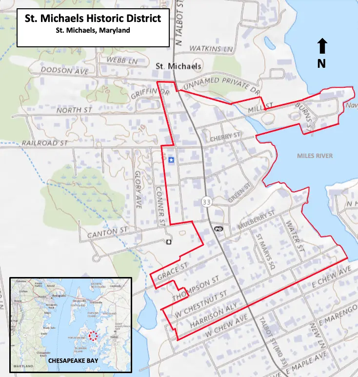 Map: St Michaels Historic District Map 2014