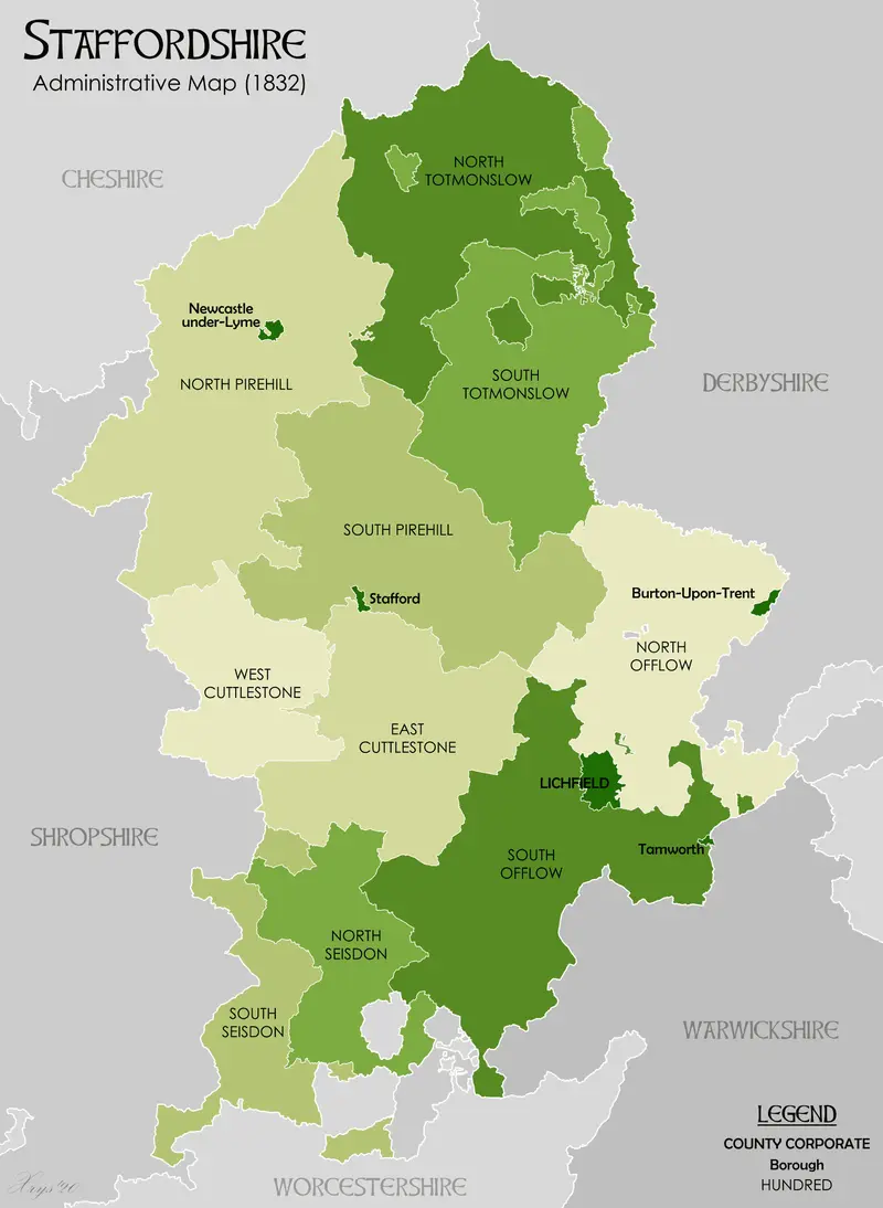Map: Staffordshire1832 Map