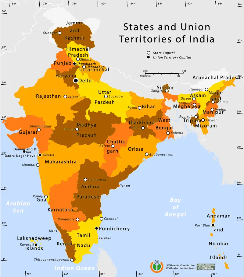 Map: State and Union Territories Map
