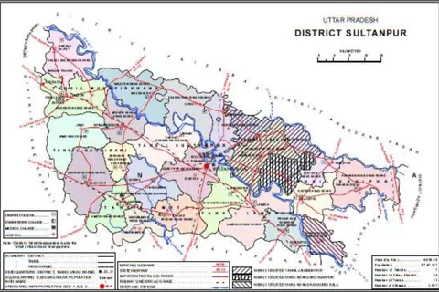 Map: Sultanpur District Subdivisions Map