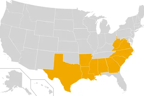 Map: Sun Belt States Map Updated 2022