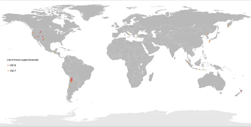 Map: Supervolcano World Map
