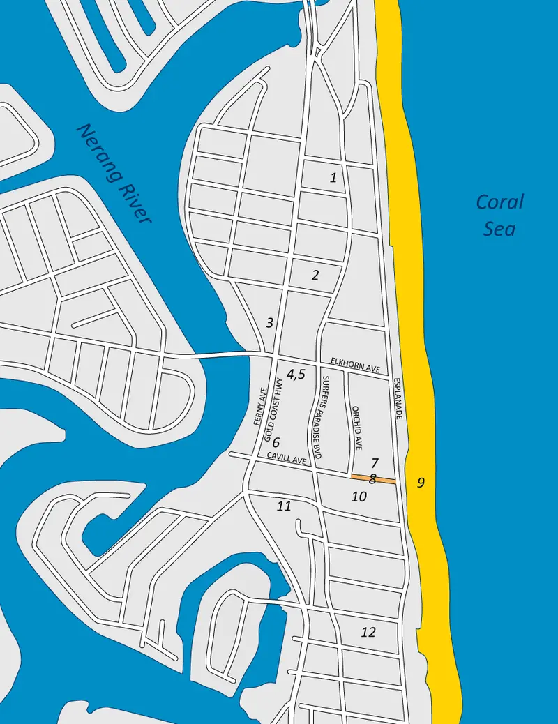 Map: Surfersparadise Map