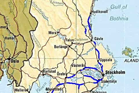 Map: Swedish Highspeed Rail Map 2012