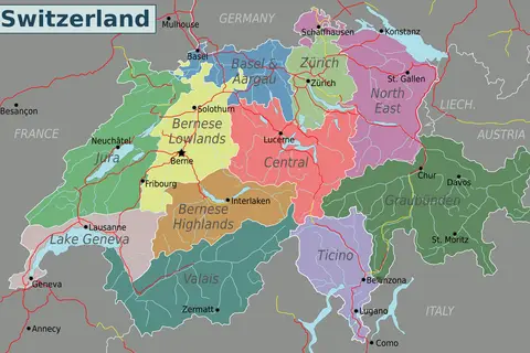 Map: Switzerland map (Captivate Maps 2024)