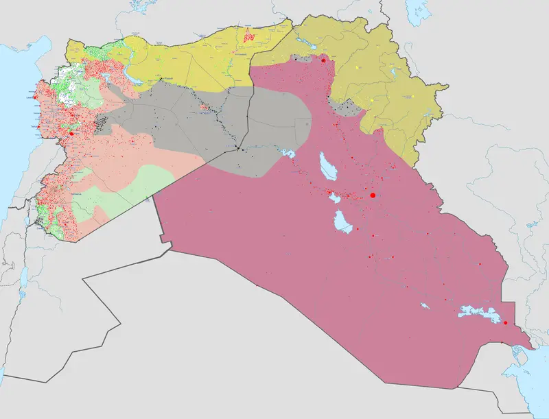 Map: Syria and Iraq 2014Onward War Map