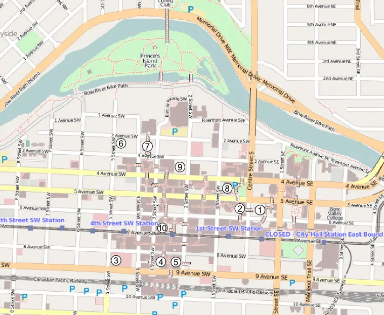 Map: Tallest Buildings in Calgary Map
