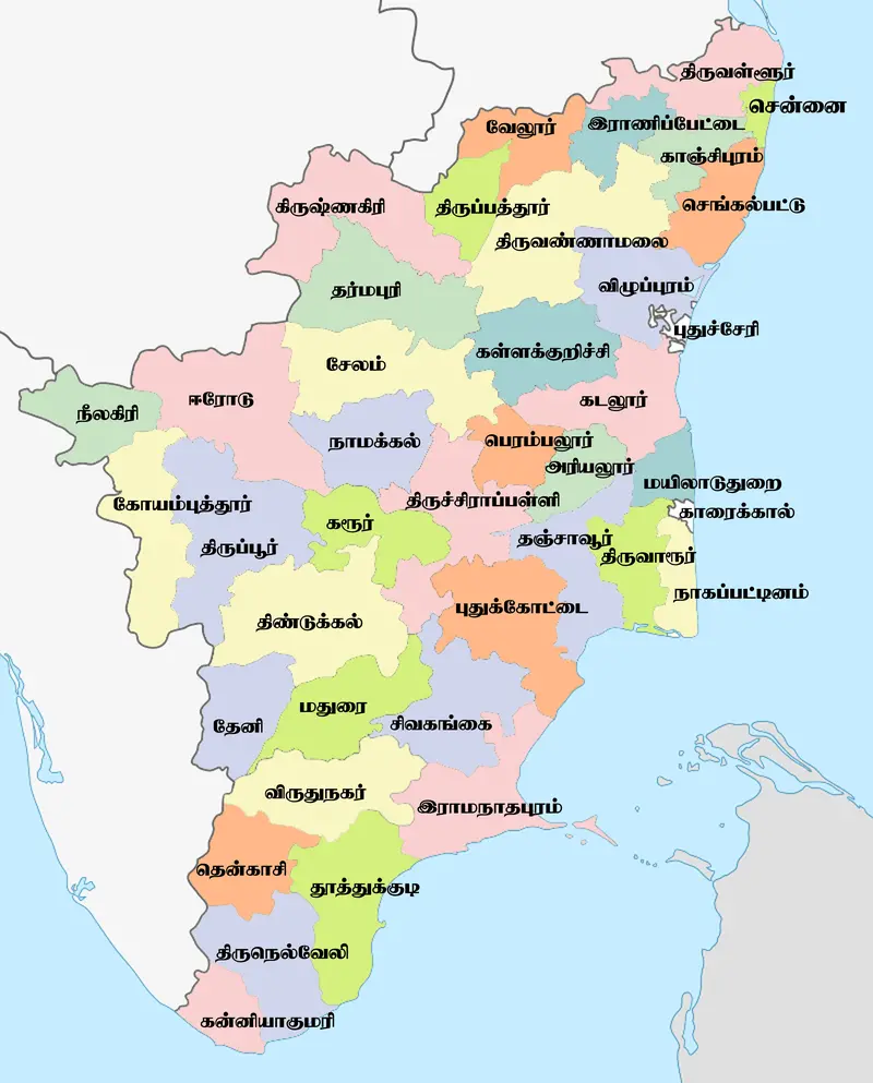 Map: Tamil Nadu Map Tamil
