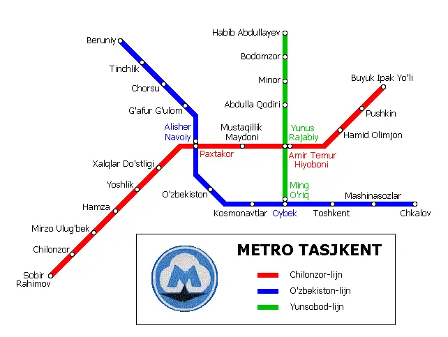 Map: Tashkent Metro Map