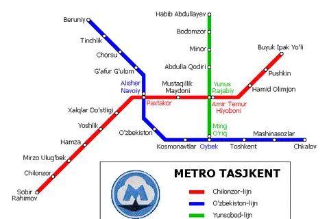 Map: Tashkent Metro Map