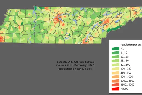 Map: Tennessee Population Map