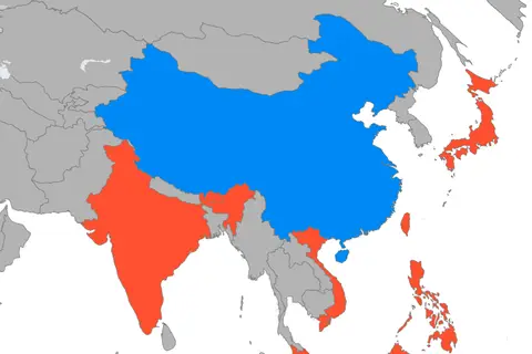 Map: Territorial disputes of China