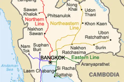 Map: Thailand Rail Map