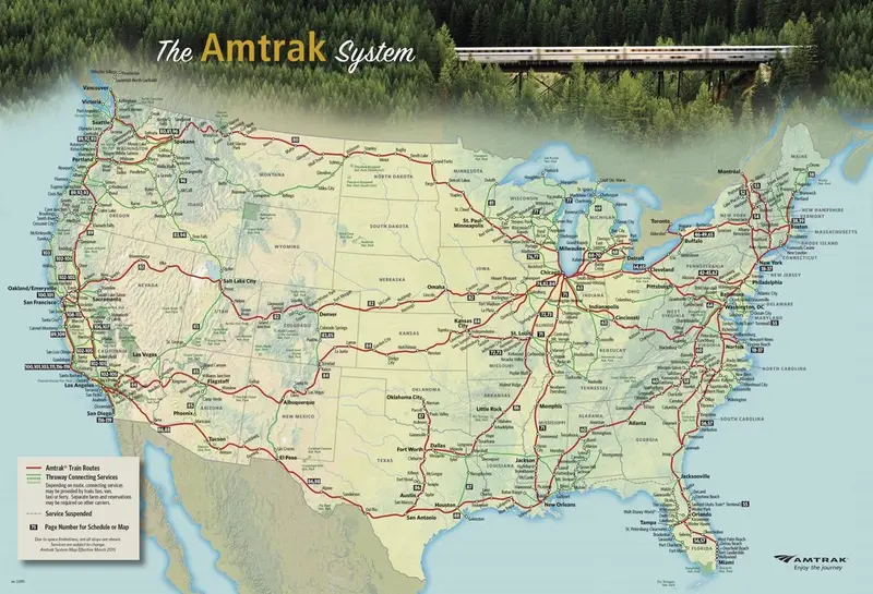 Map: The Amtrak National Route Map