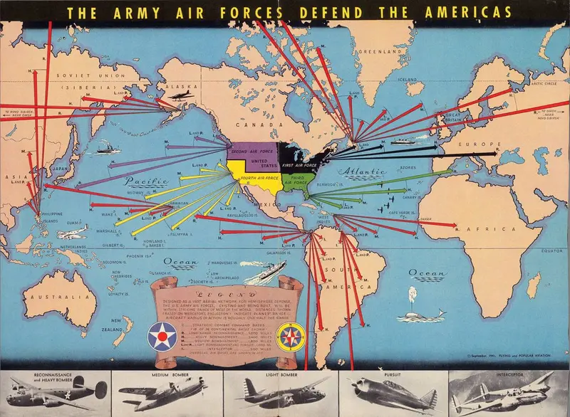 Map: The Army Air Forces Defend the Americas (1941)