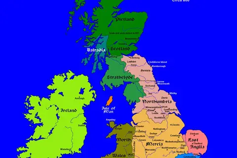 Map: The British Isles, around the year 800