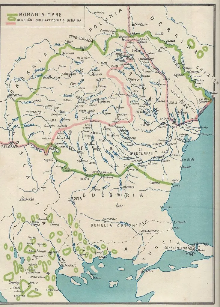 Map: The Greatest Romania (1935)