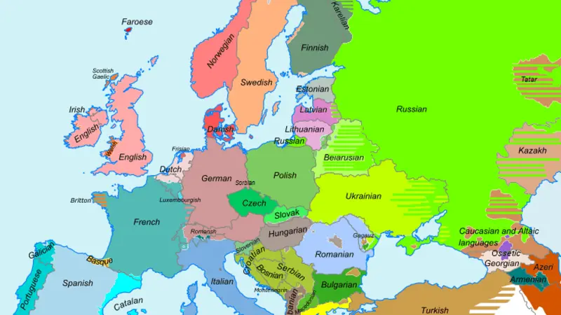 Map: The Languages of Europe