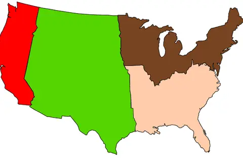 Map: The Man in the High Castle Novel Map of Former Usa