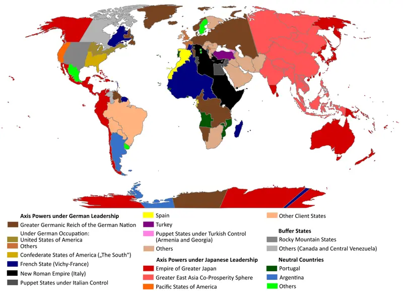 Map: The Man in the High Castle Plausible World Map