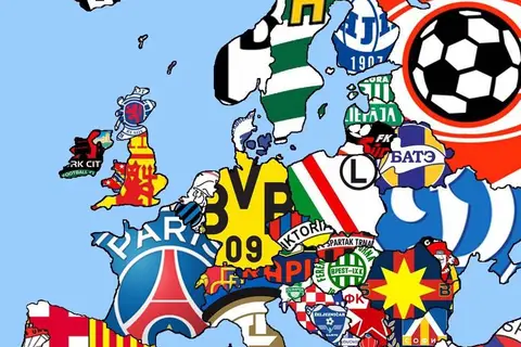 Map: The most supported football club in each country in Europe.