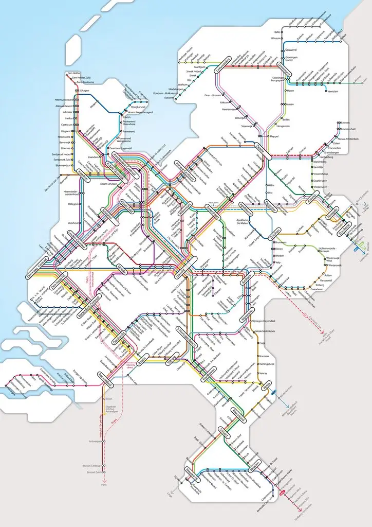 Map: The rail map of the Netherlands