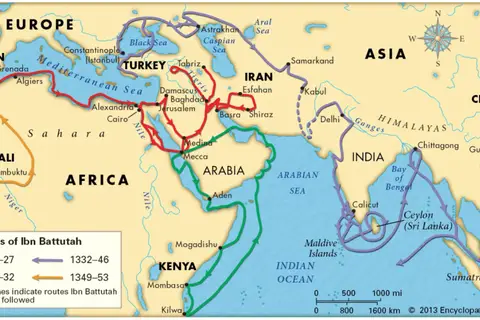Map: The Travels of Ibn Battuta