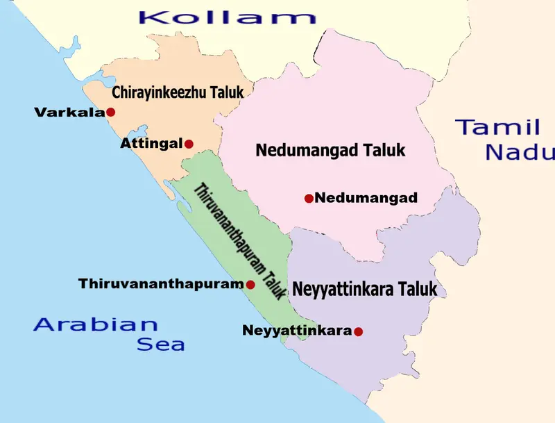 Map: Thiruvananthapuram District Taluk Map
