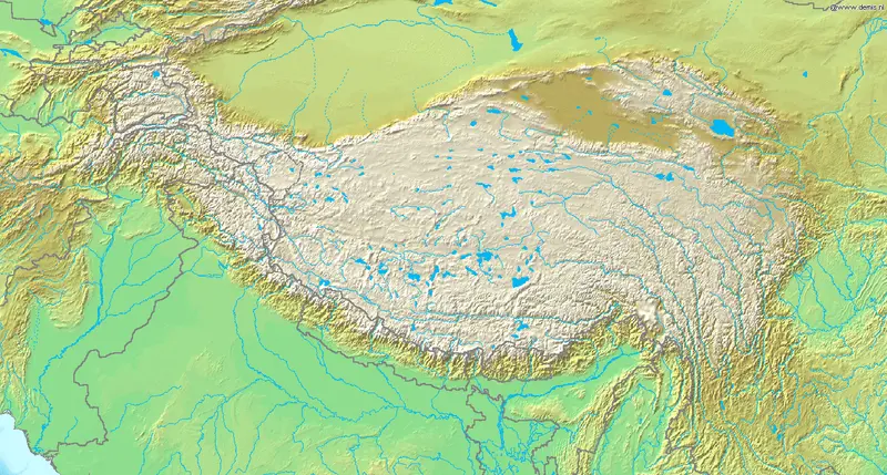 Map: Topografic Map of Tibetan Plateau